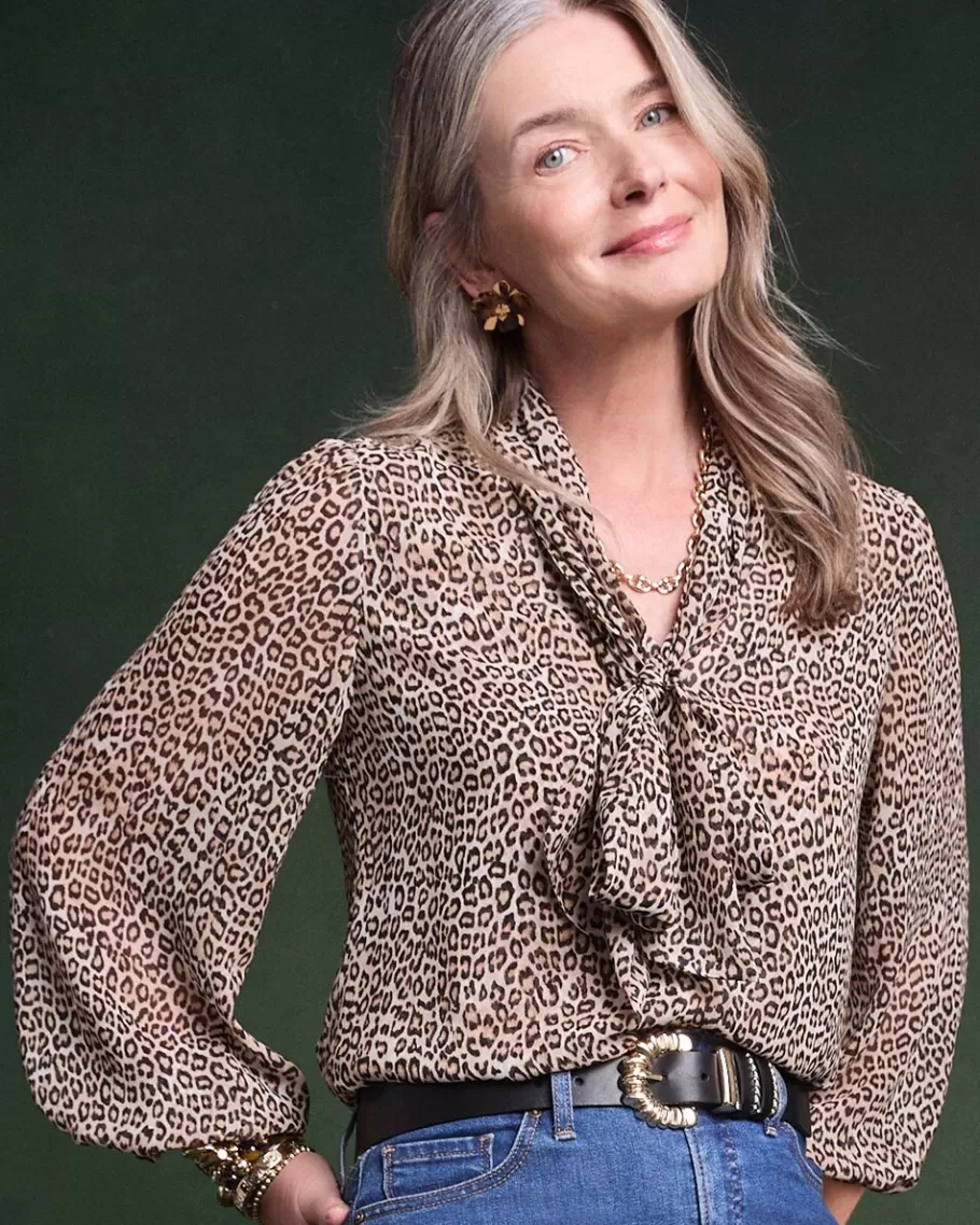 Chico's Leopard Print Bow Blouse