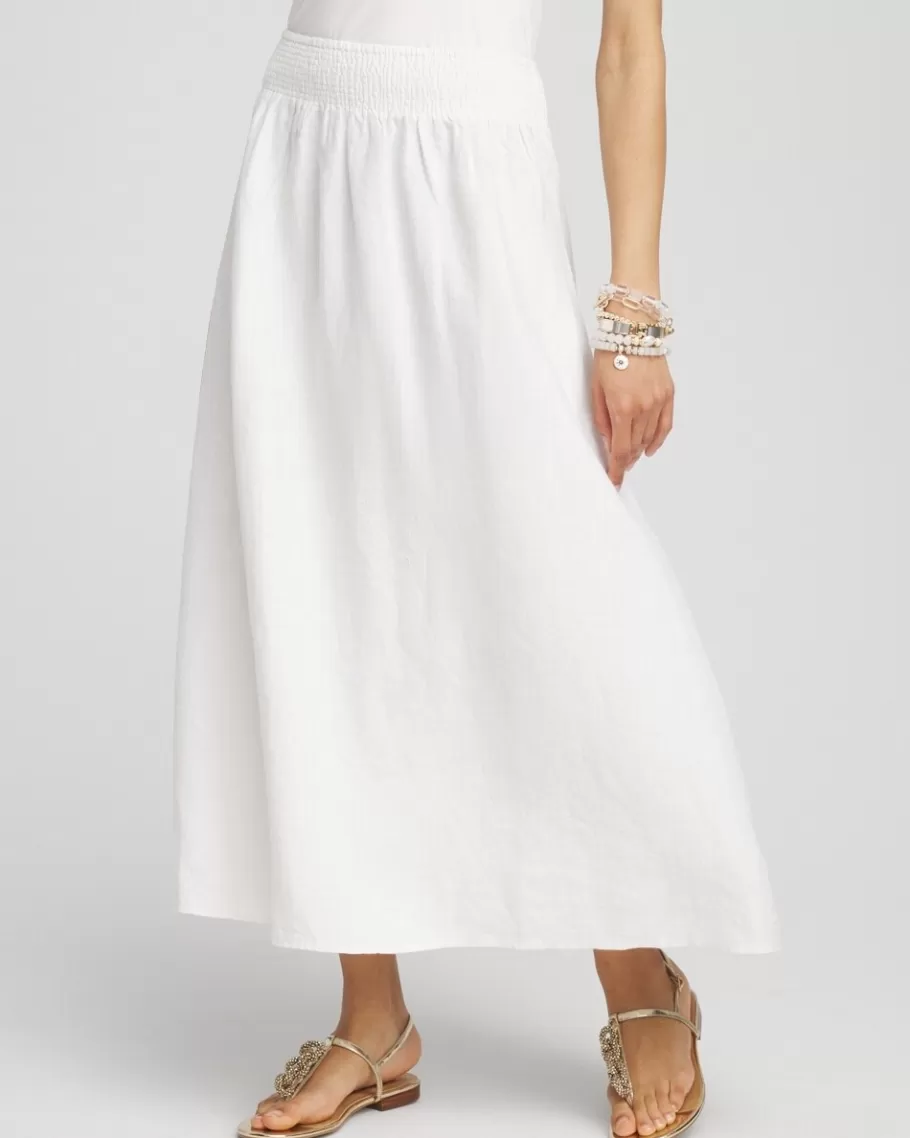 Chico's Linen A-line Midi Skirt