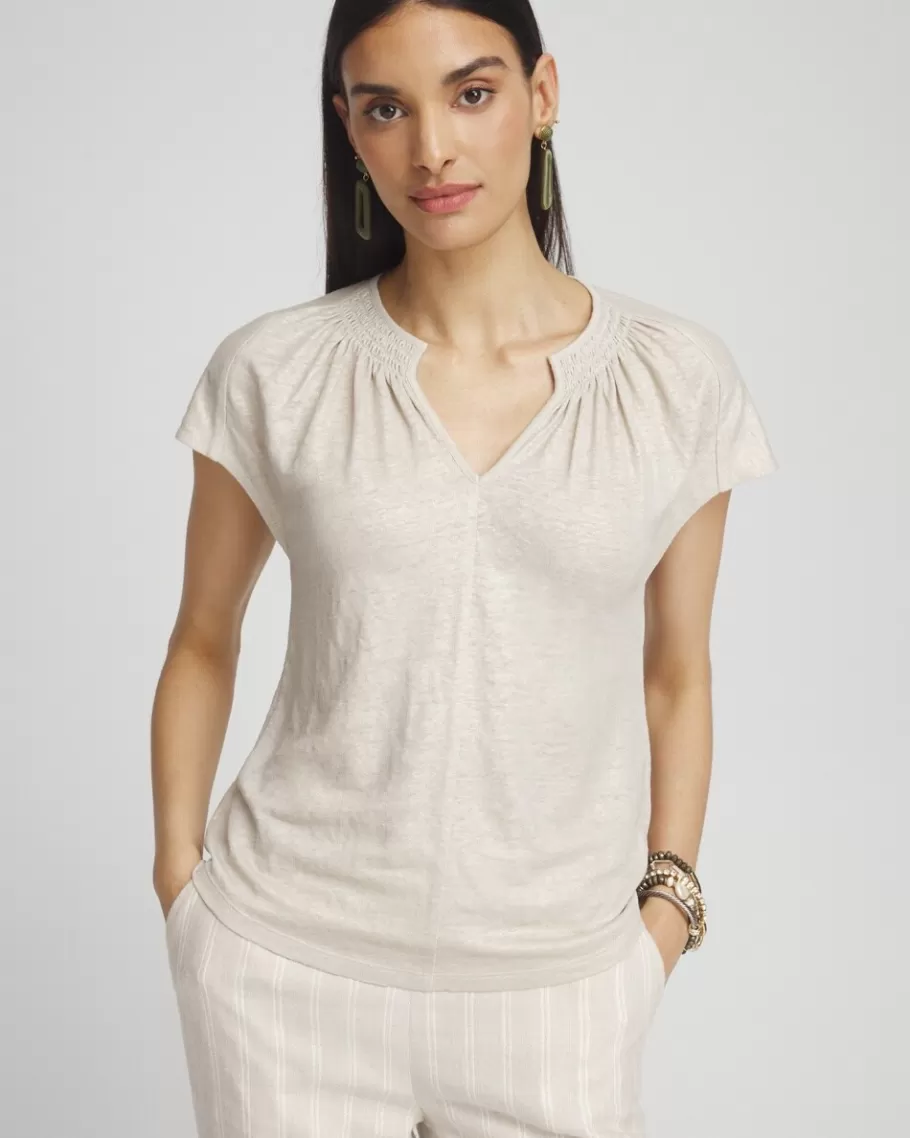 Chico's Linen Metallic Tee