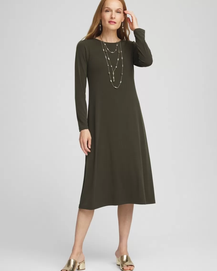 Chico's Long Sleeve Midi Dress