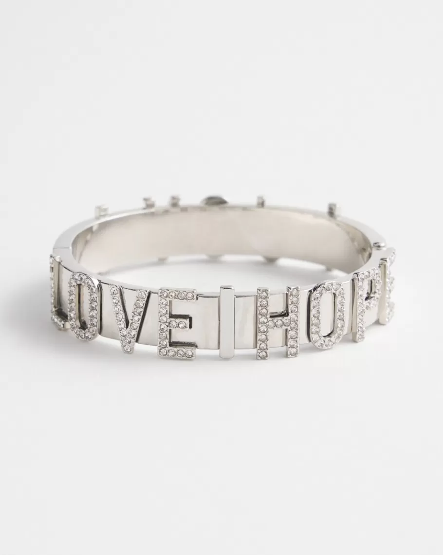 Chico's Love Hope Pavé Bangle Bracelet