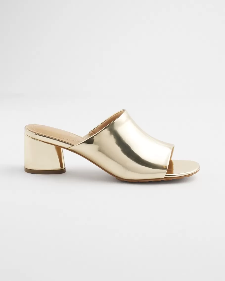 Chico's Metallic Faux Leather Mules