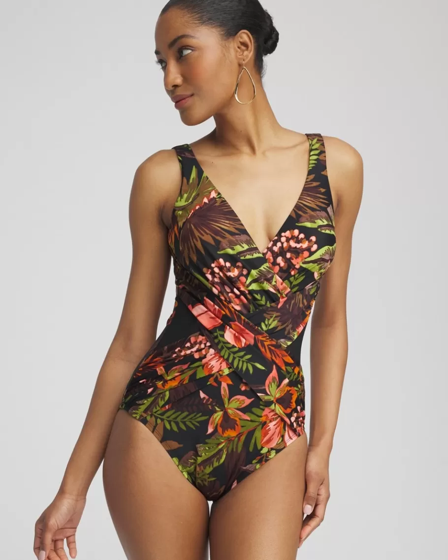 Chico's Miraclesuit Botanico Crossover One Piece