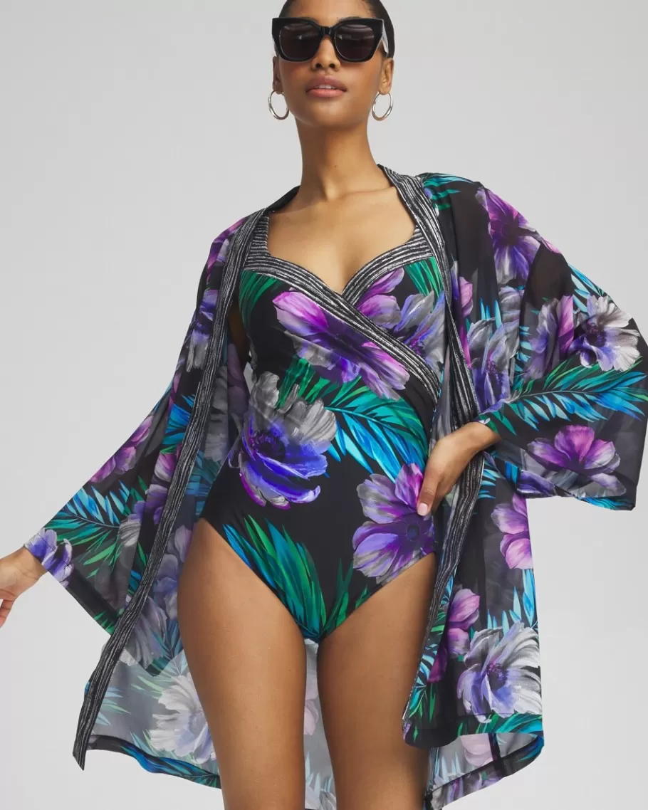 Chico's Miraclesuit Flora Aura It's A Wrap Swimsuit