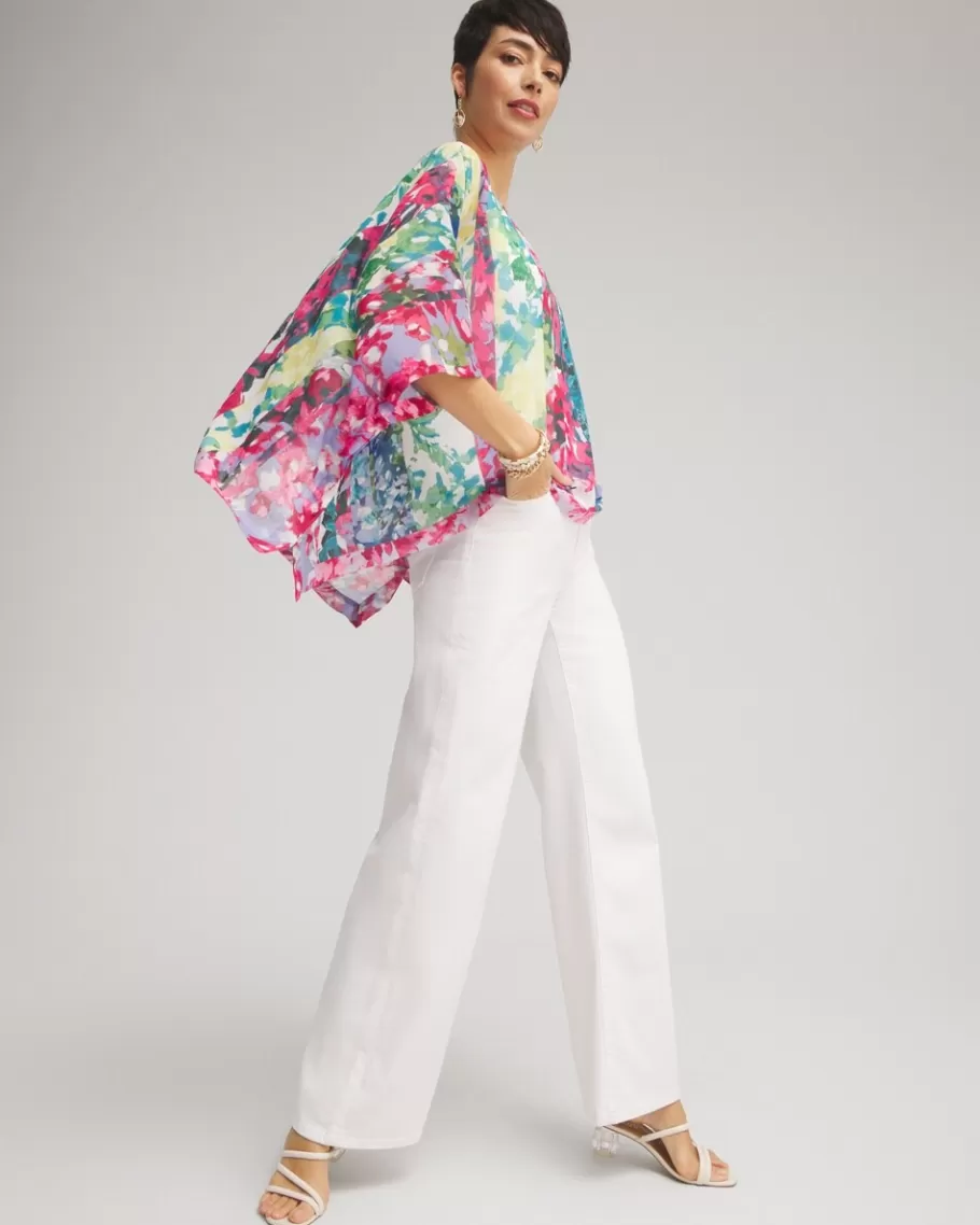 Chico's Mixed Floral Poncho