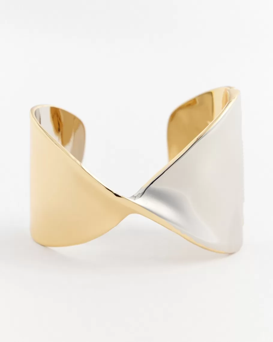 Chico's Mixed Metal Silver Cuff Bracelet