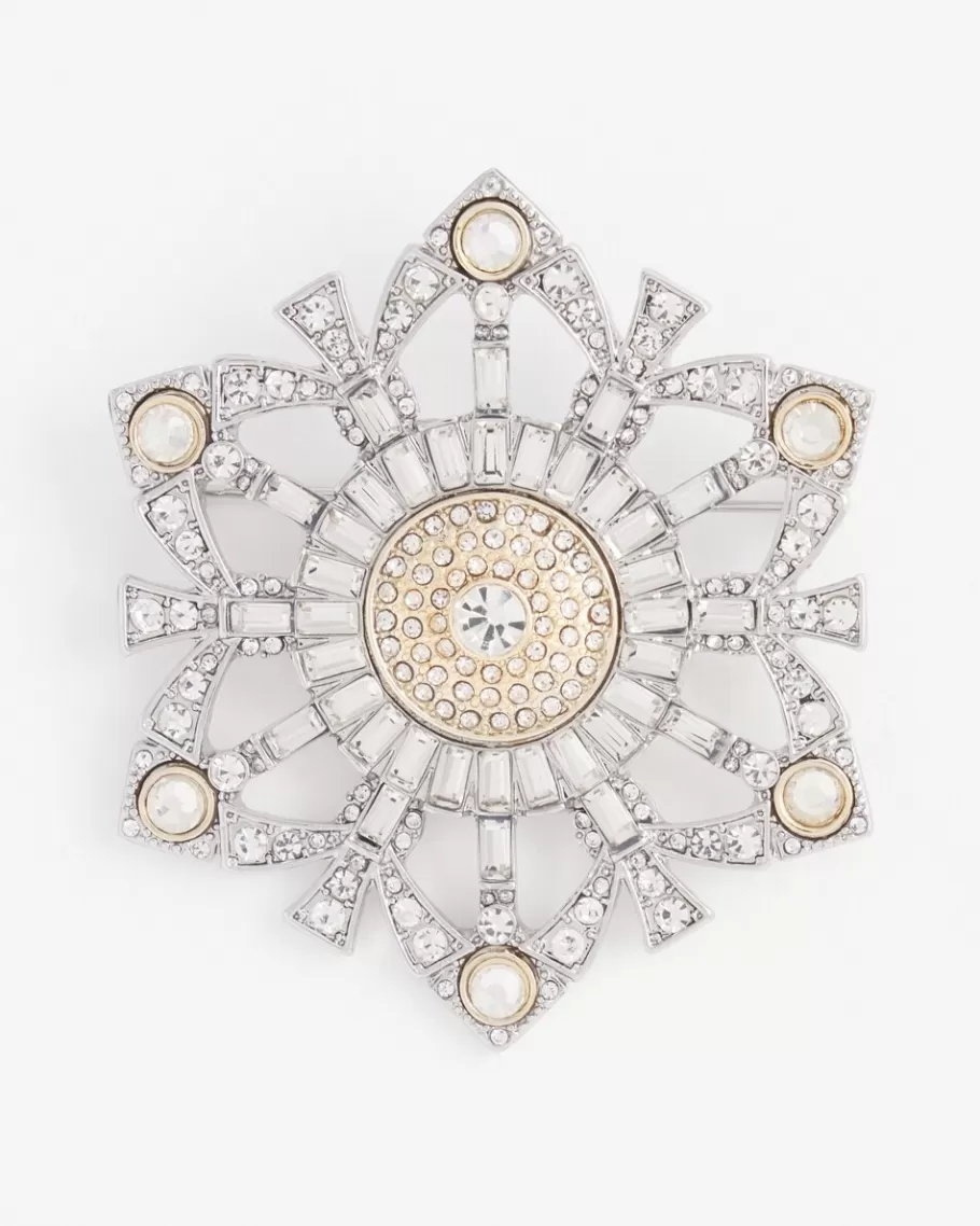 Chico's Mixed Metal Snowflake Brooch