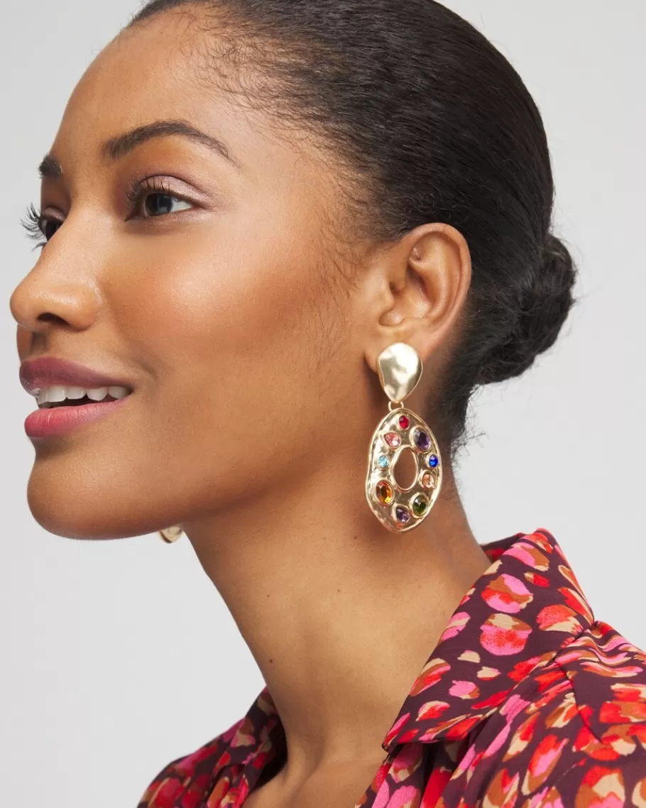 Chico's Multicolor Clip On Drop Earrings