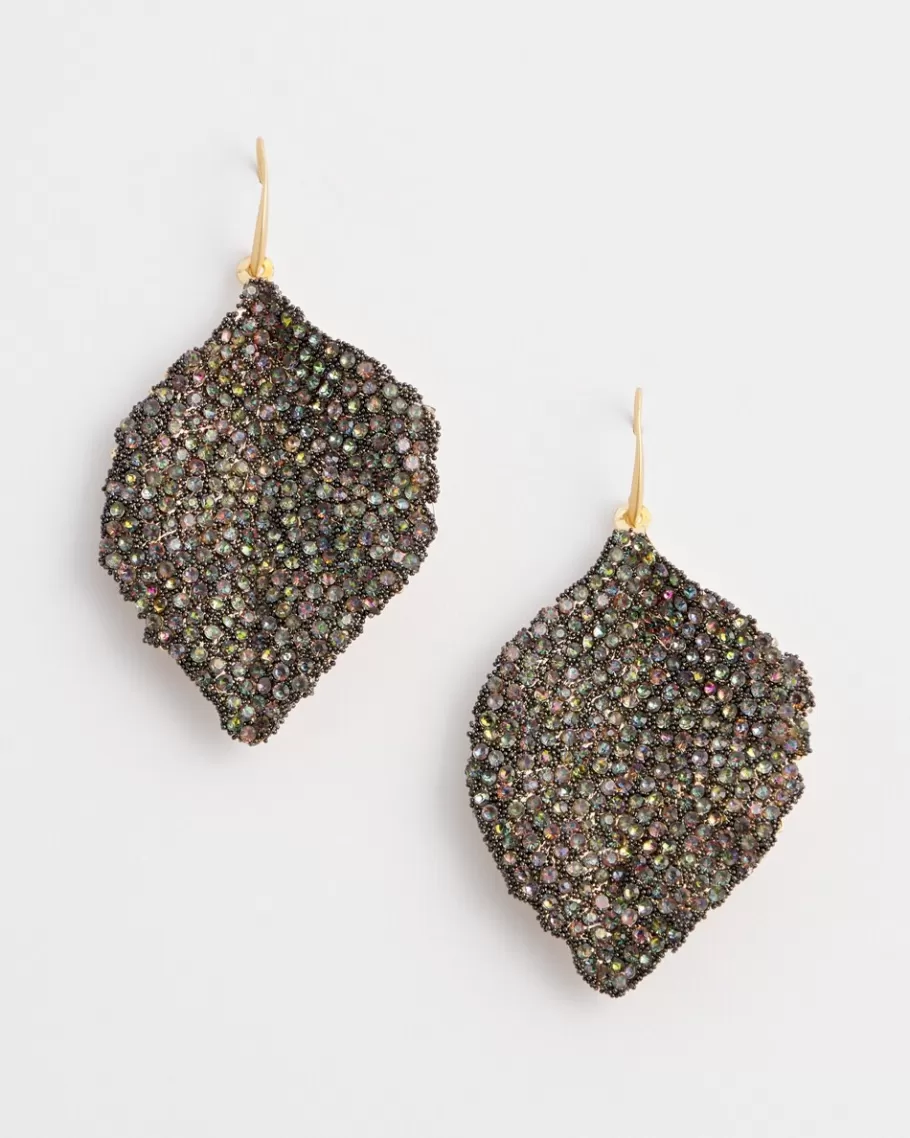 Chico's No Droop™ Pavé Leaf Drop Earrings