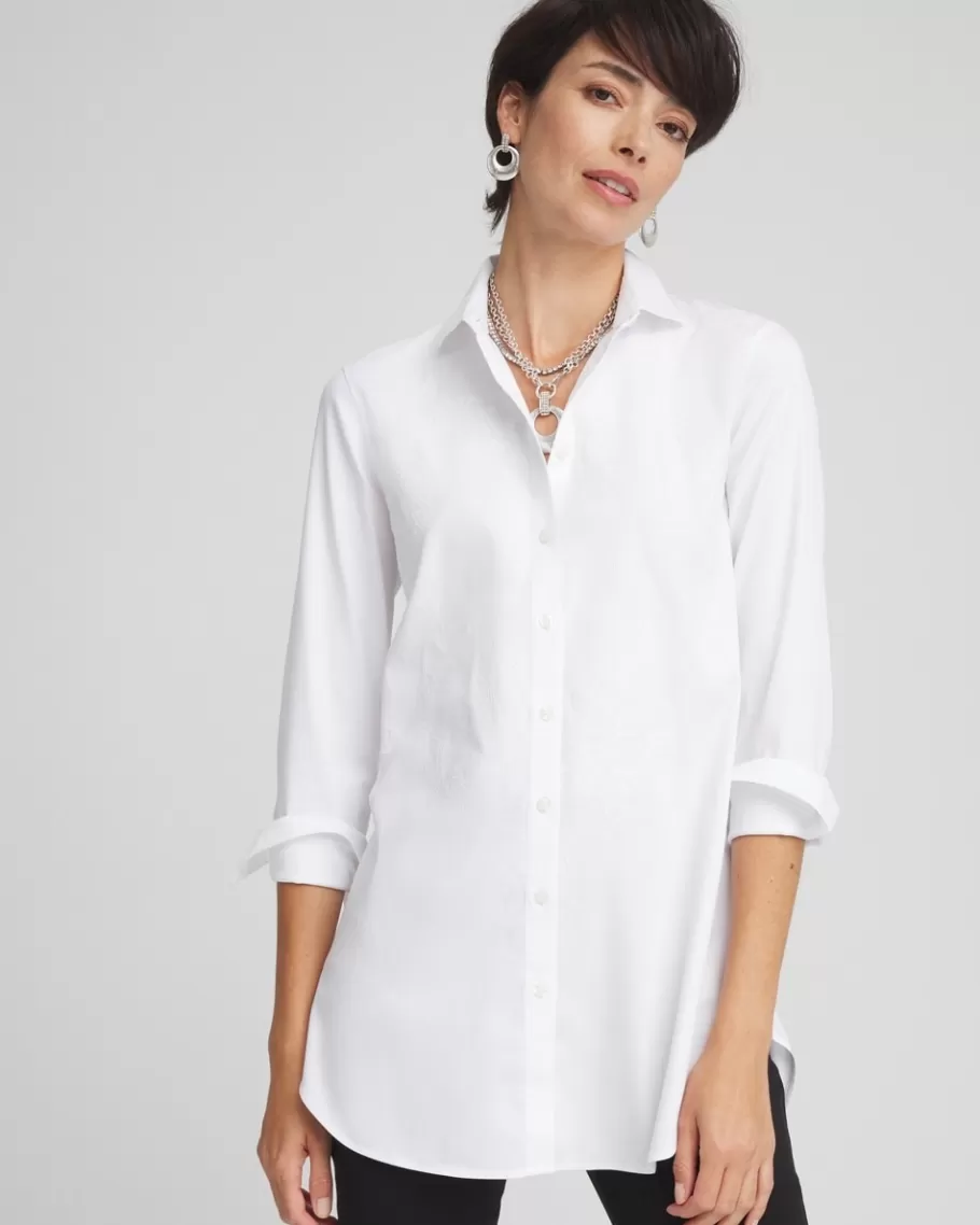 Chico's No Iron™ Embroidered Sateen Stretch Tunic