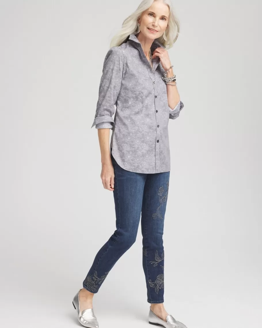 Chico's No Iron™ Floral Jacquard Shirt