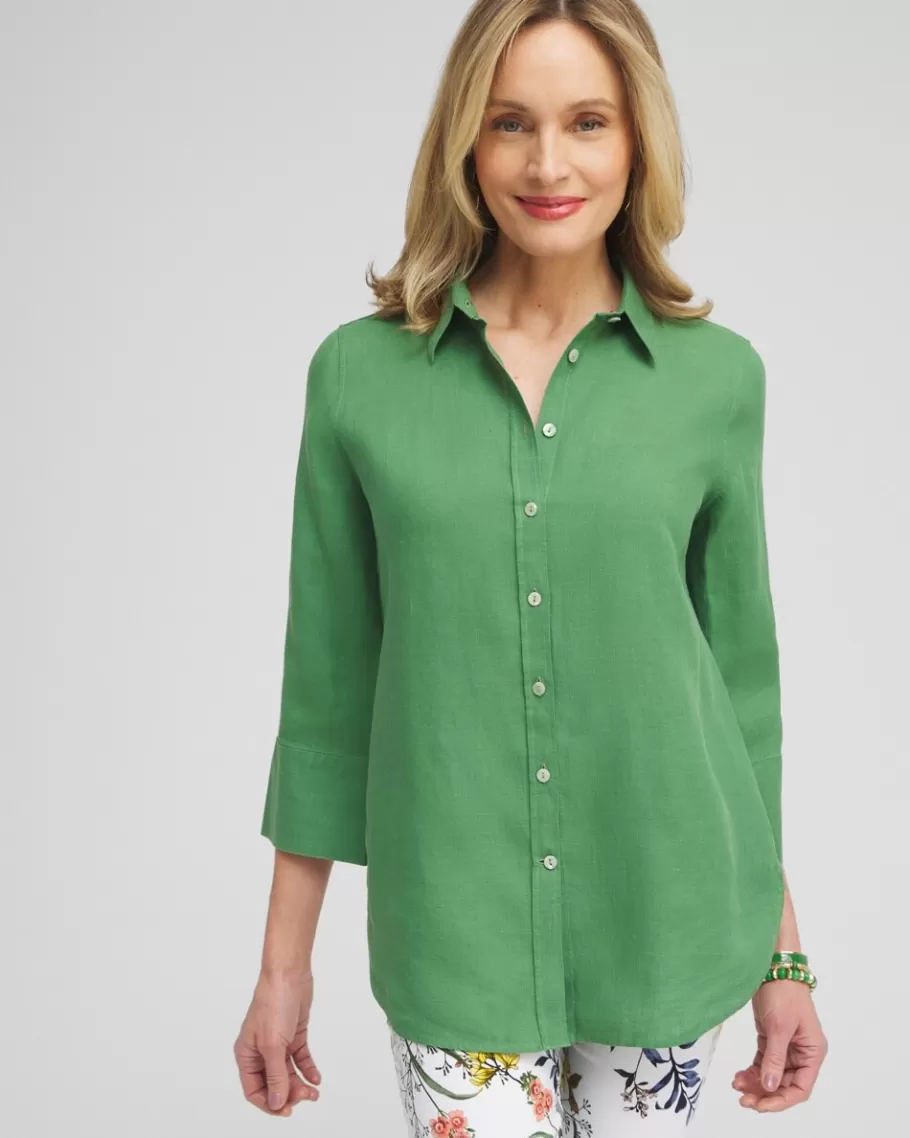 Chico's No Iron™ Linen 3/4 Sleeve Shirt