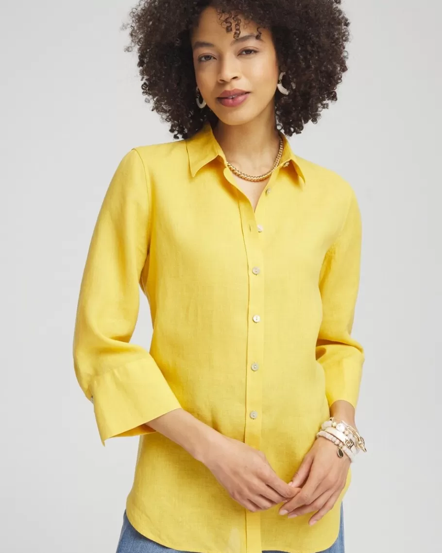 Chico's No Iron™ Linen 3/4 Sleeve Shirt