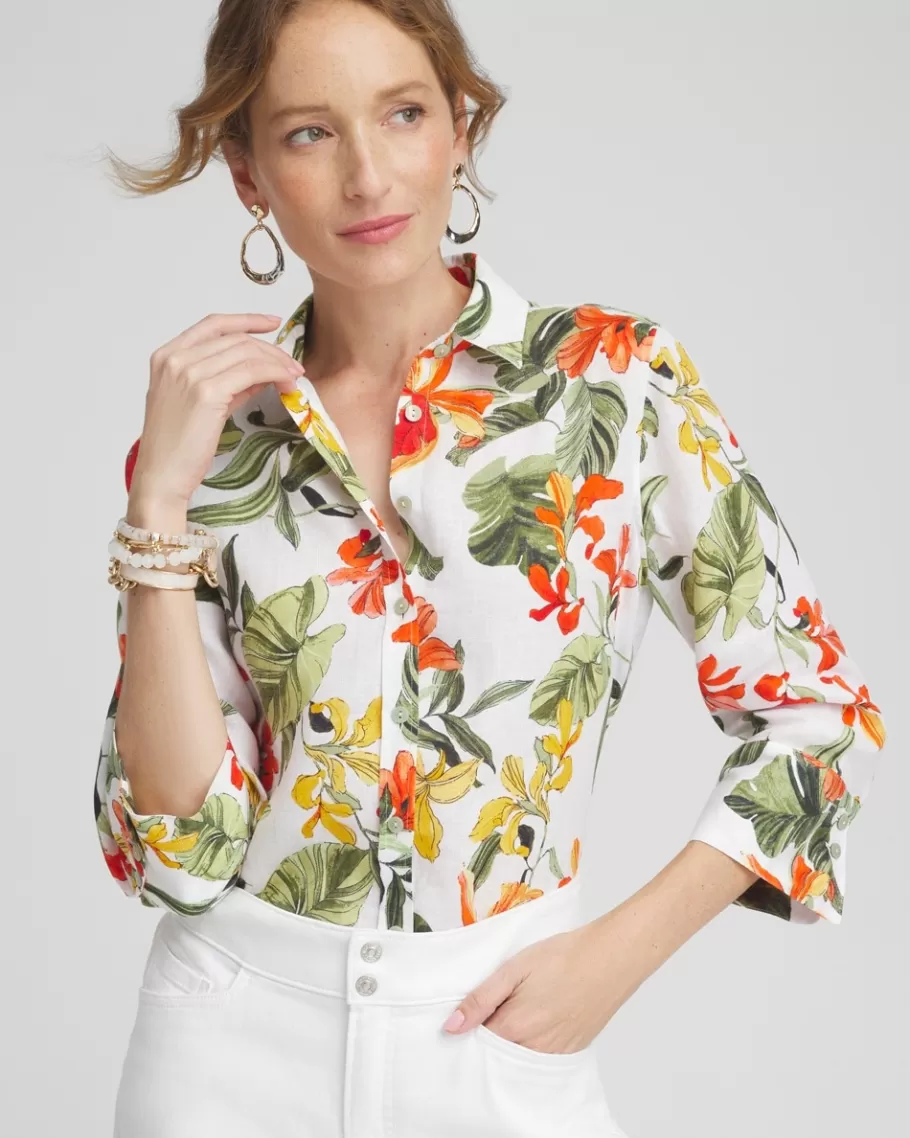 Chico's No Iron™ Linen Orchid Shirt