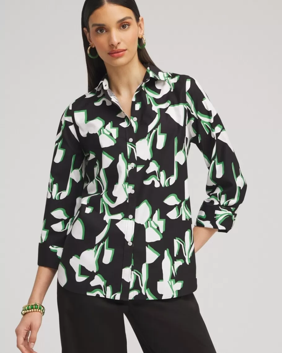 Chico's No Iron™ Stretch Floral 3/4 Sleeve Shirt