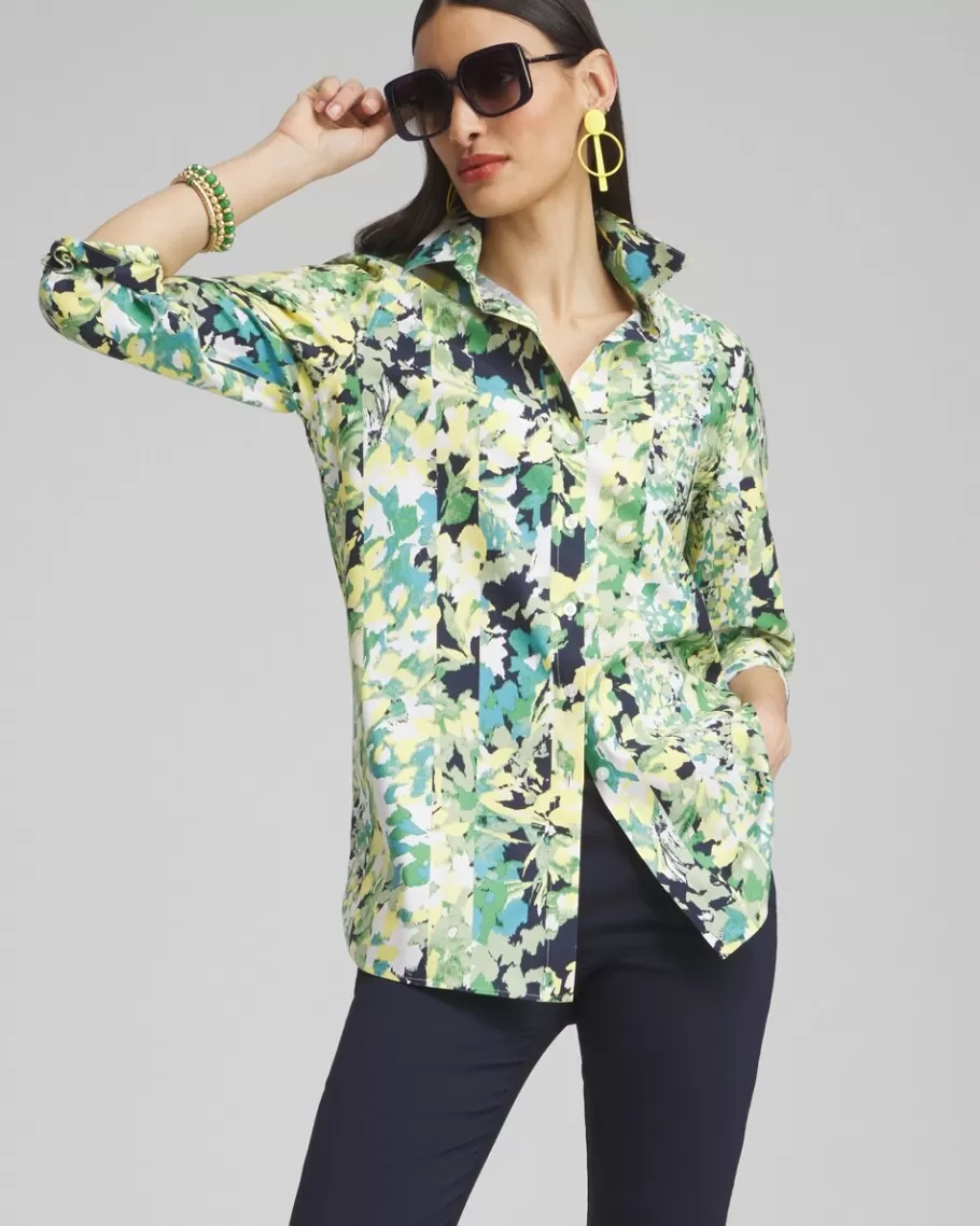 Chico's No Iron™ Stretch Floral 3/4 Sleeve Tunic