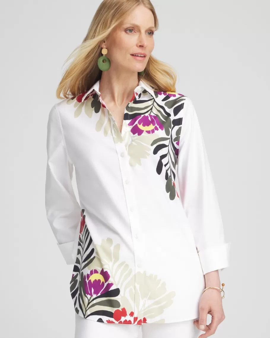 Chico's No Iron™ Stretch Placed Floral Shirt