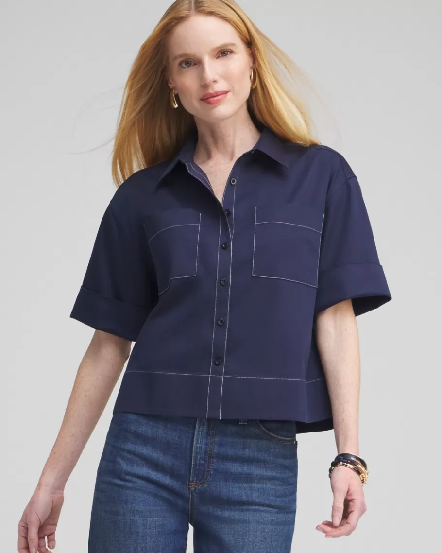 Chico's No Iron™ Stretch Short Sleeve Shirt