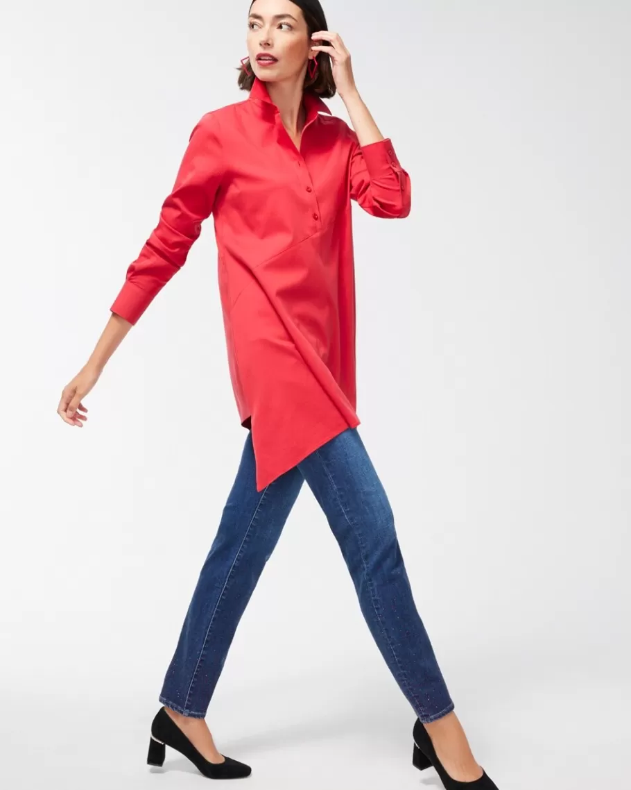 Chico's No-Iron Stretch Asymmetrical Tunic