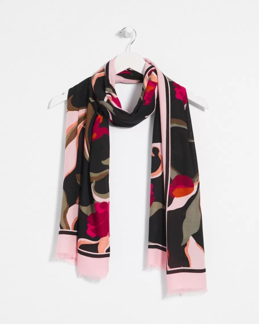 Chico's Orchid Print Oblong Scarf