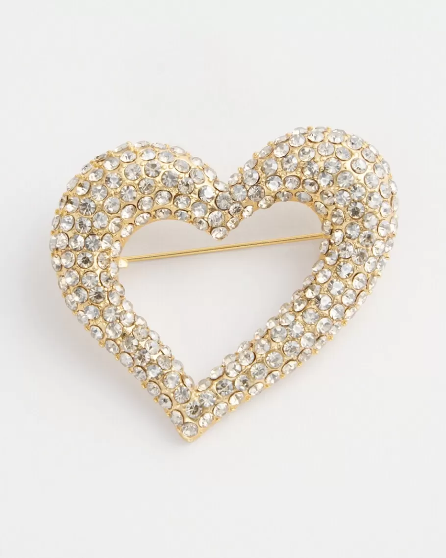 Chico's Pavé Heart Brooch