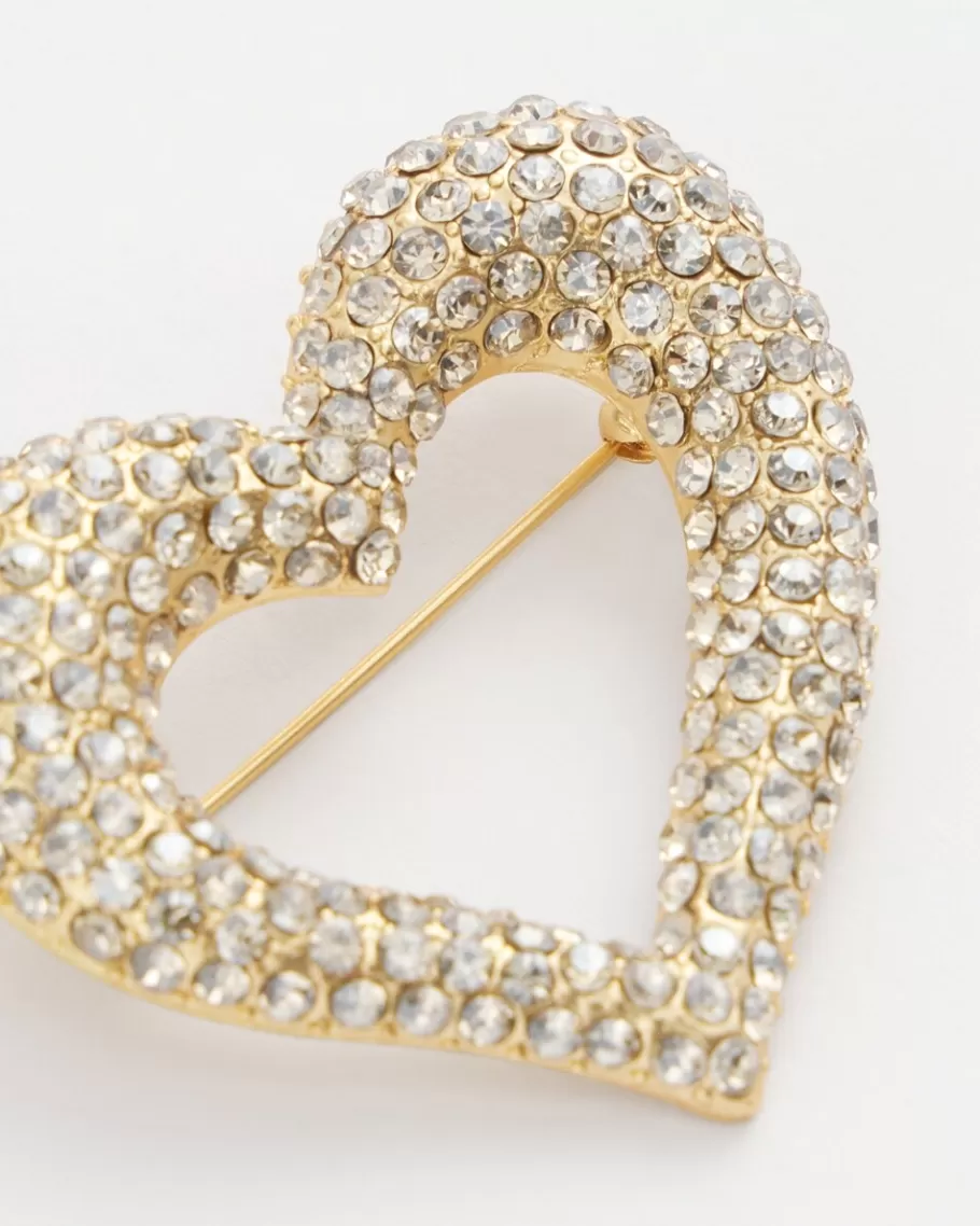 Chico's Pavé Heart Brooch