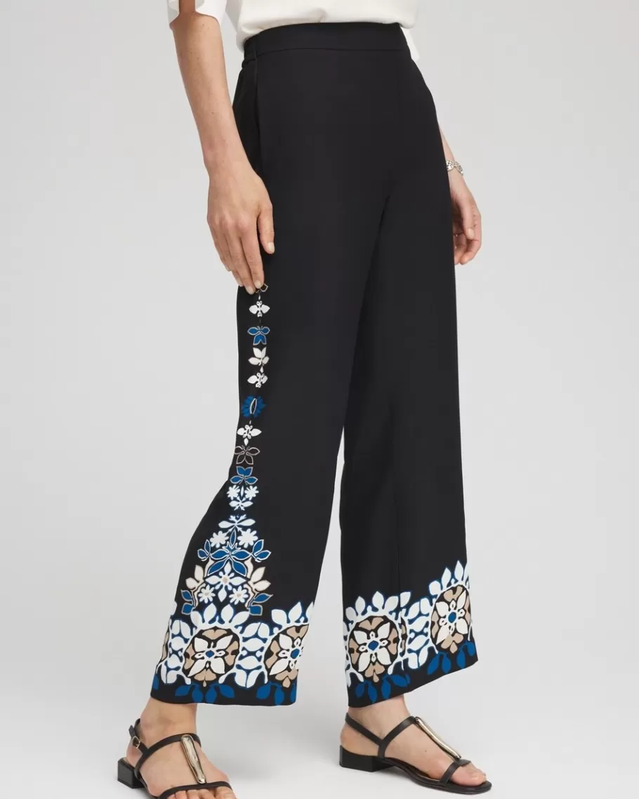 Chico's Placed Floral Print Soft Cropped Pants