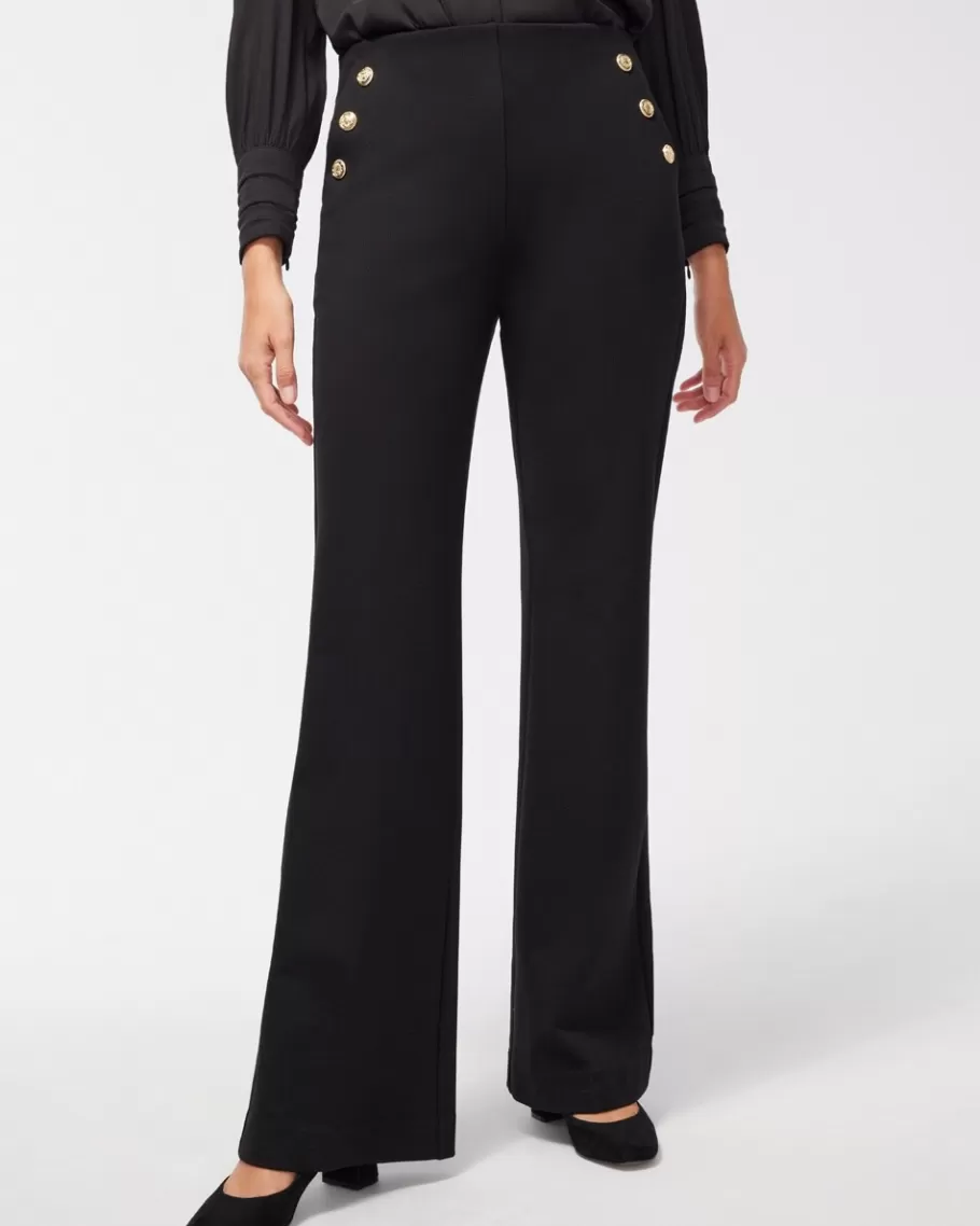 Chico's Ponte Button Flare Pants