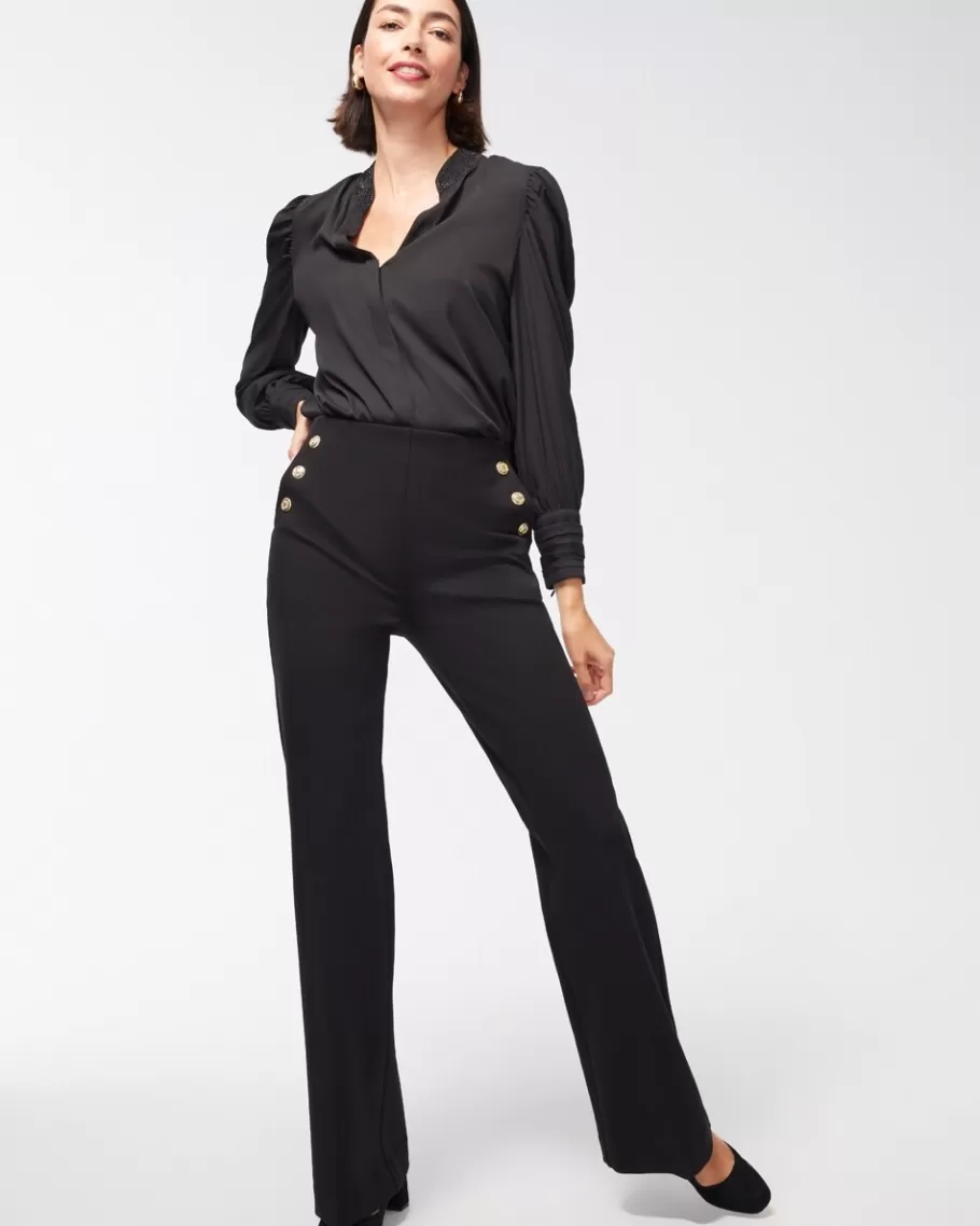 Chico's Ponte Button Flare Pants