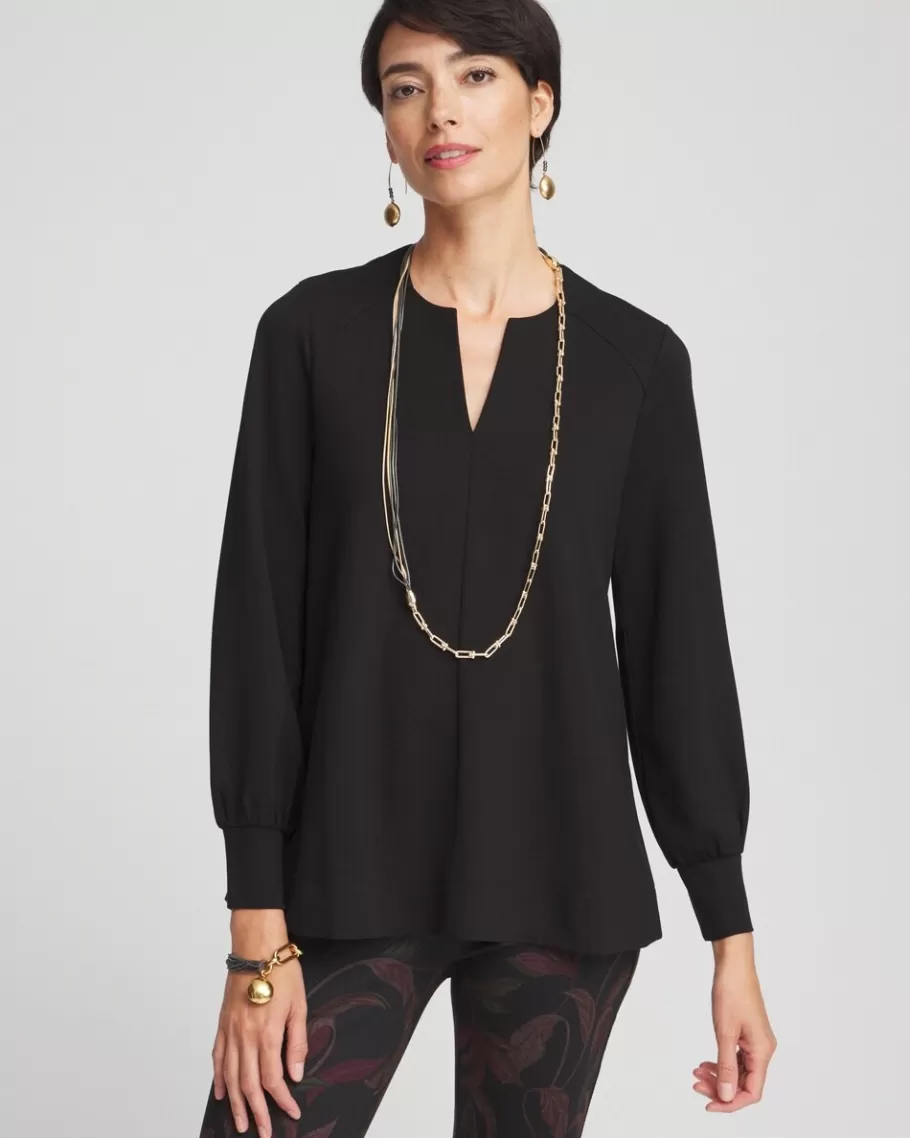 Chico's Ponte Notch Neck Tunic