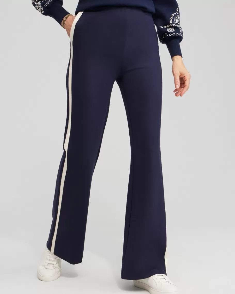 Chico's Ponte Side Stripe Flare Pants