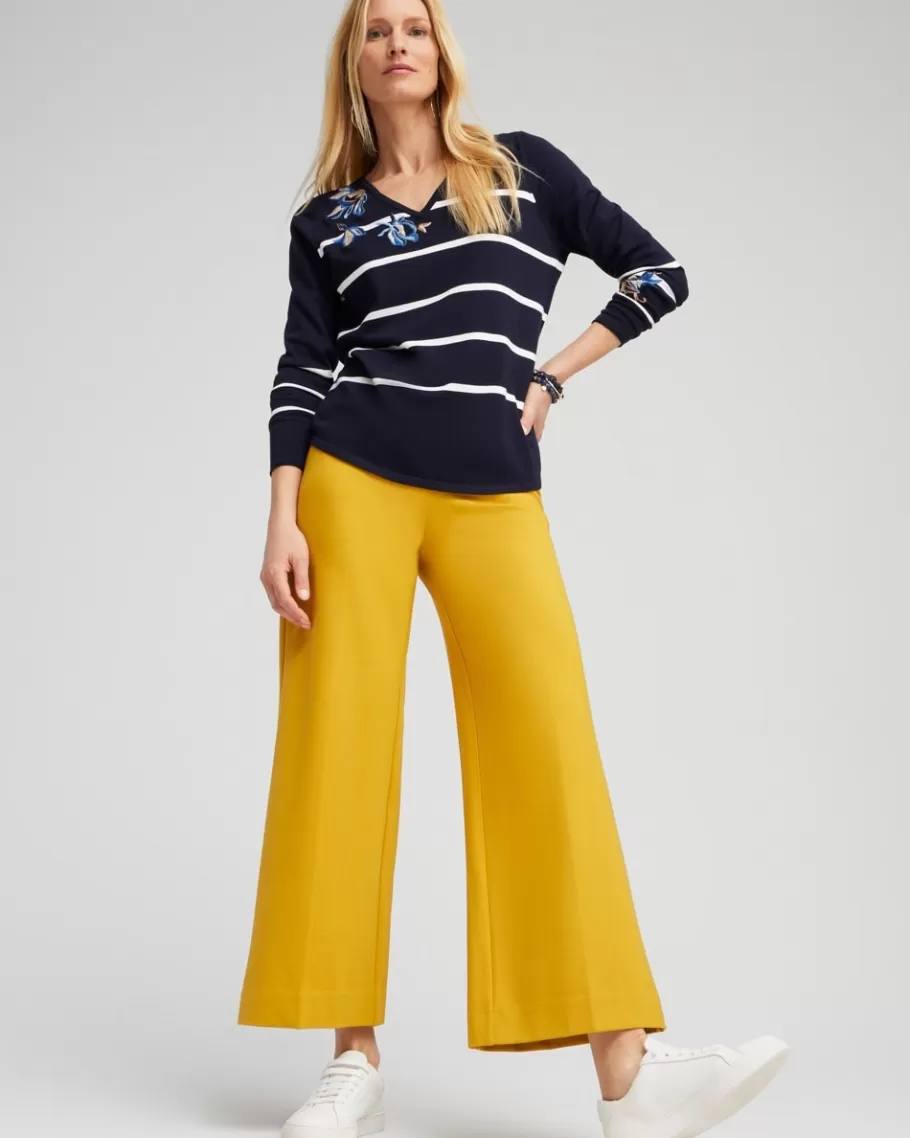 Chico's Ponte Wide Leg Ankle Pants