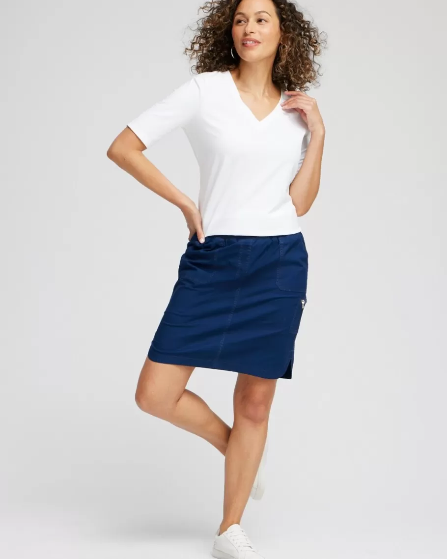 Chico's Poplin Ribbed Skort