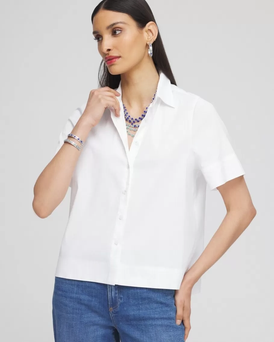 Chico's Poplin Short Sleeve Shirt