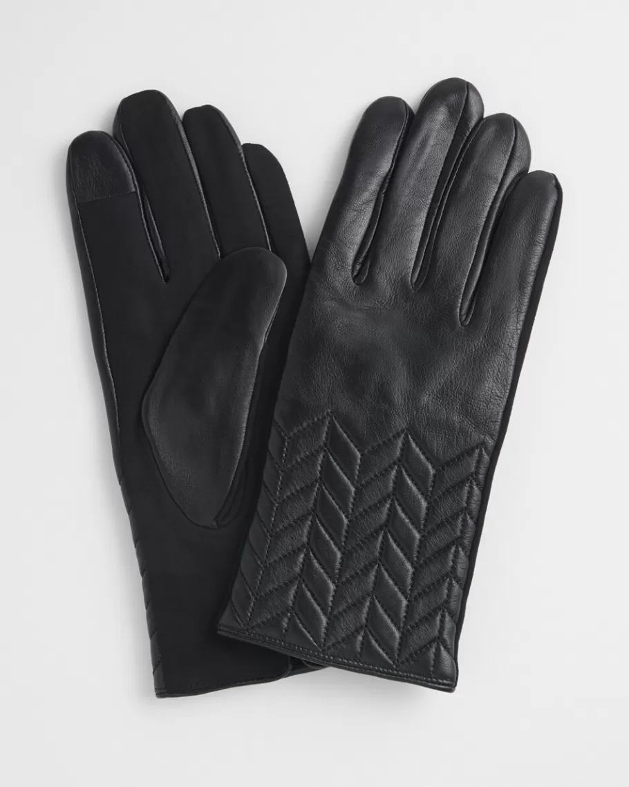 Chico's Quilted Leather Gloves