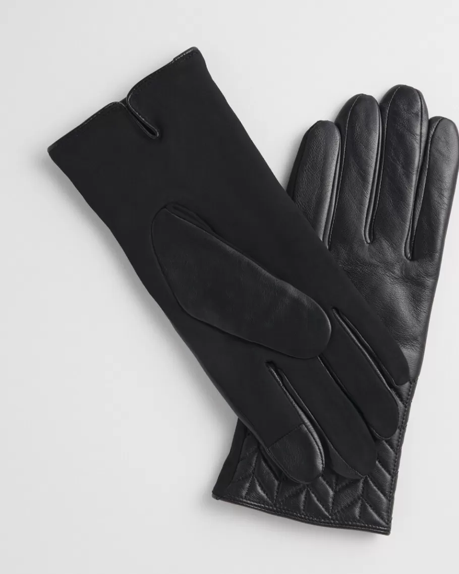 Chico's Quilted Leather Gloves