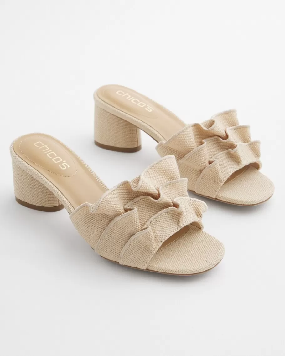 Chico's Raffia Ruffle Heels