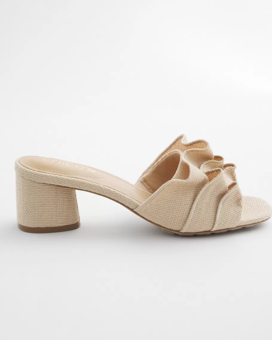 Chico's Raffia Ruffle Heels