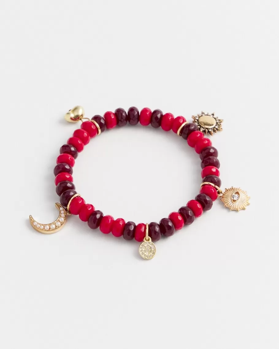 Chico's Beaded Charm Stretch Bracelet