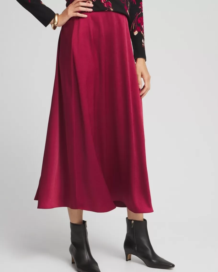 Chico's Relaxed Stretch Satin Skirt