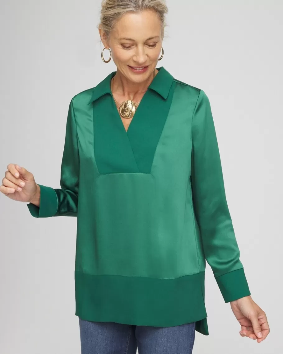 Chico's Relaxed Stretch Satin Tunic