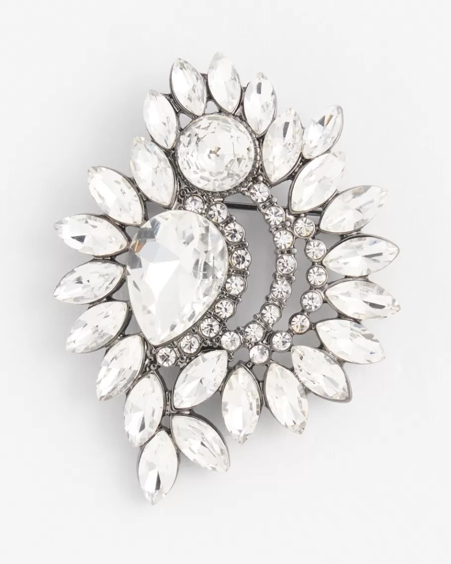 Chico's Rhinestone Hematite Brooch