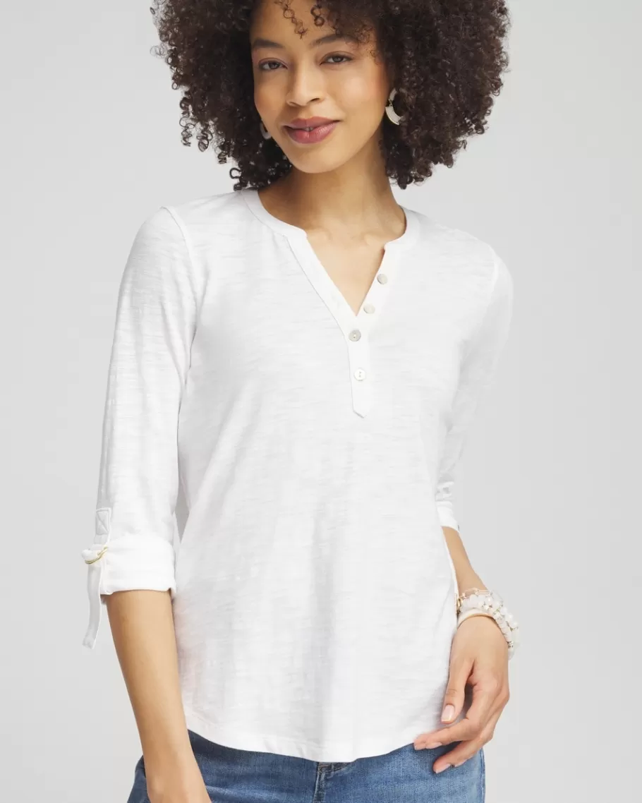 Chico's Ring Detail Henley Top