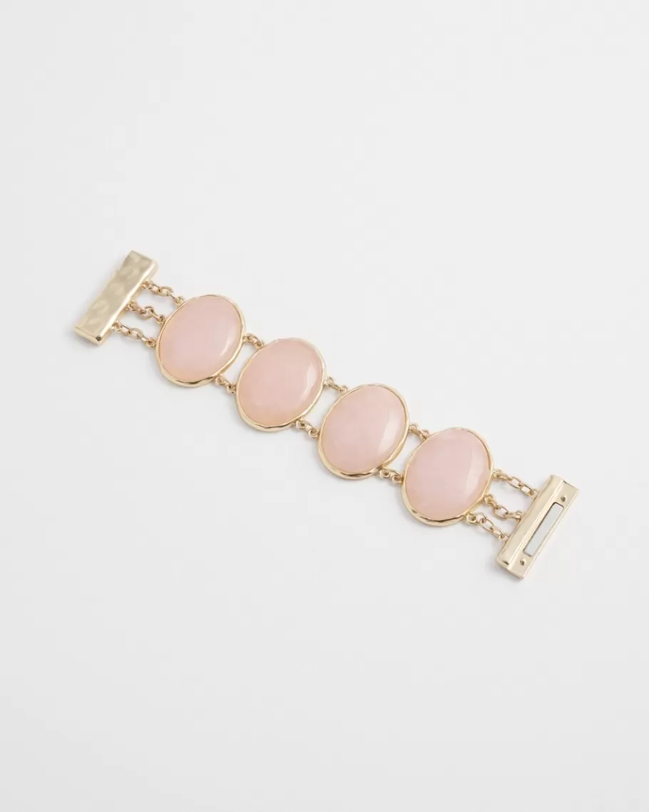 Chico's Rose Quartz Gold Tone Bracelet