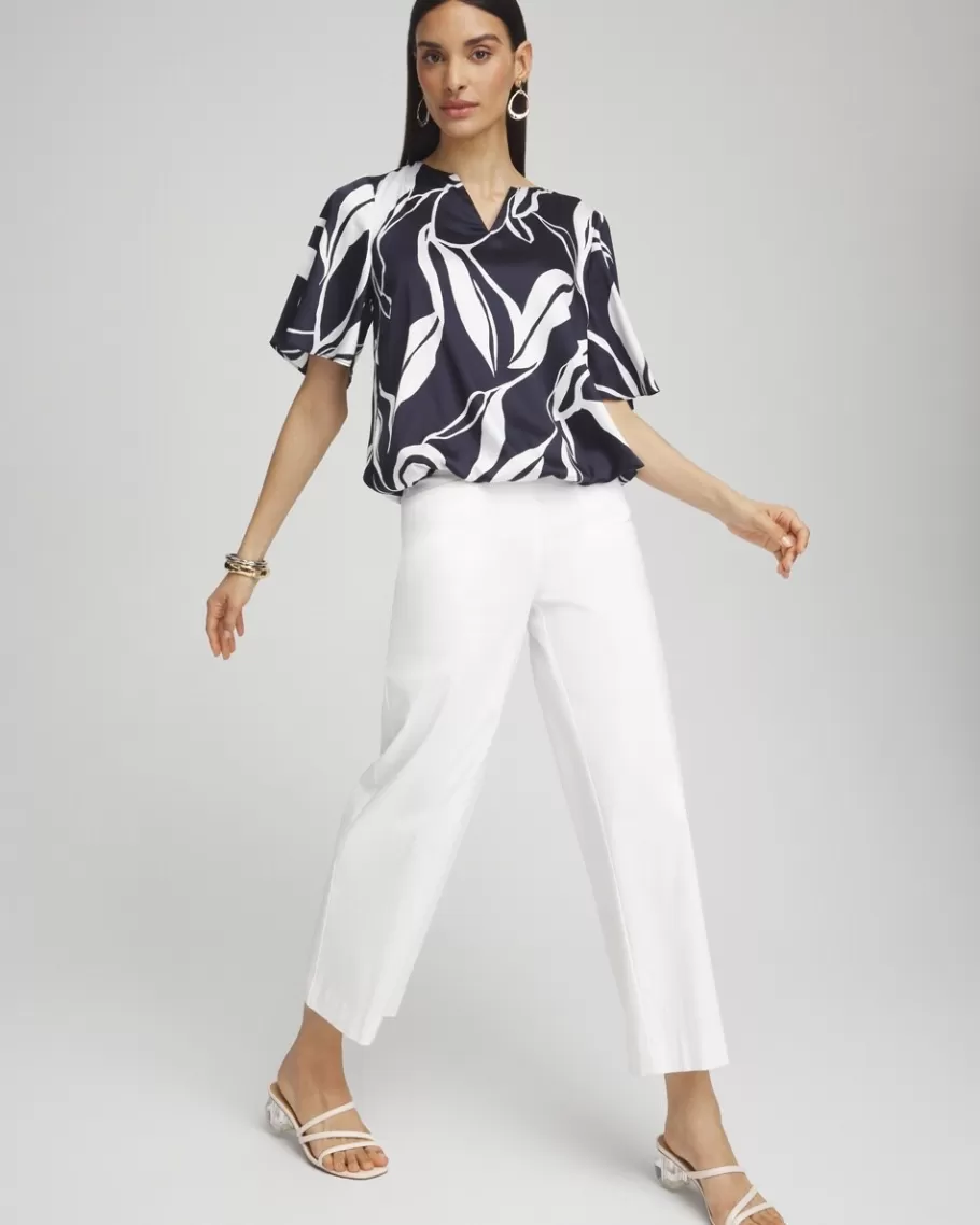 Chico's Satin Bubble Hem Blouse