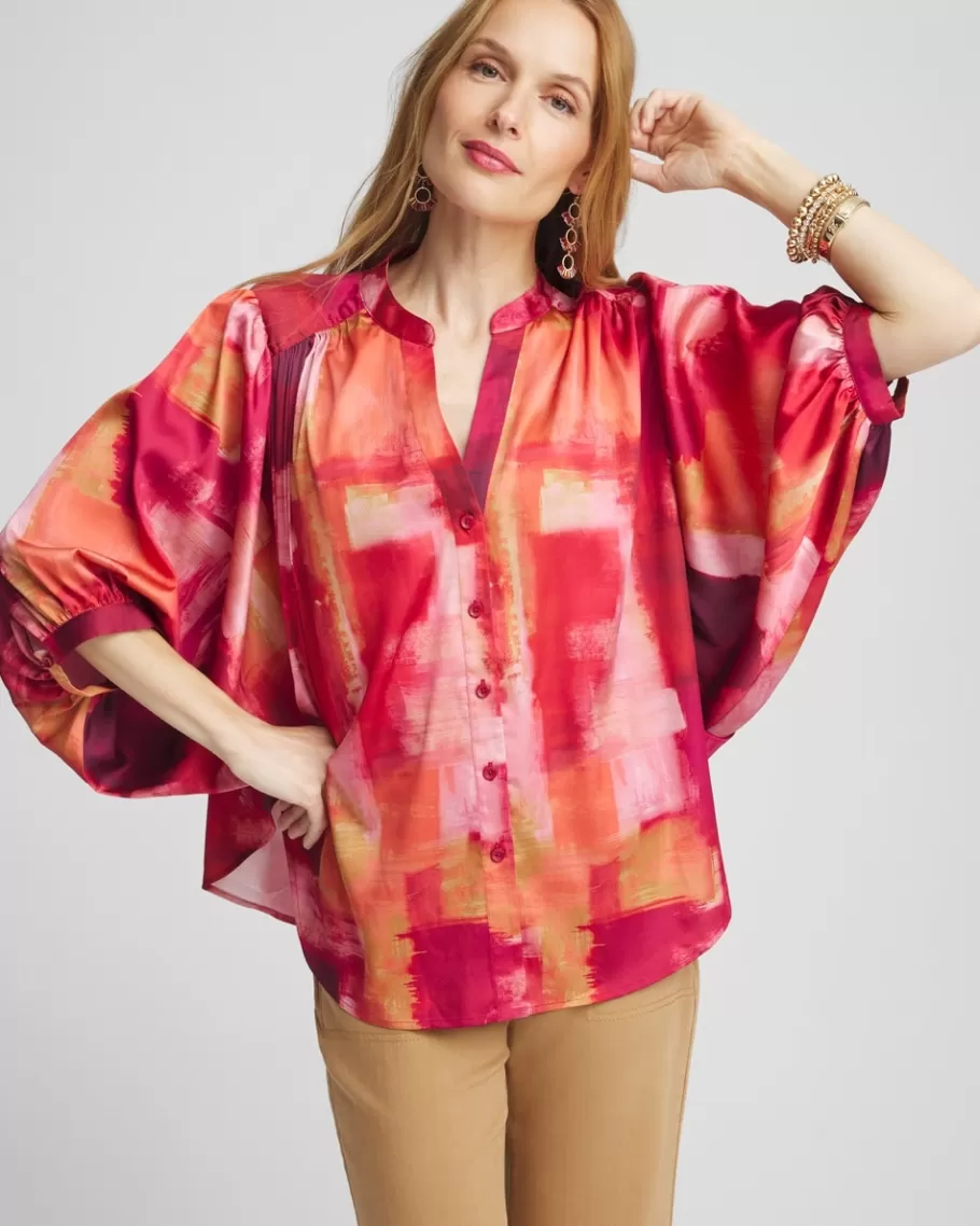 Chico's Satin Dolman Sleeve Shirt