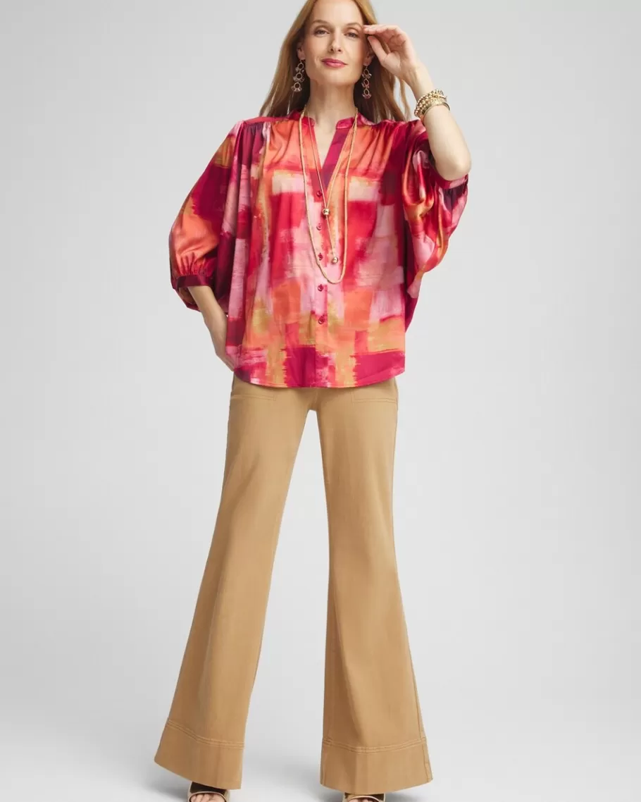 Chico's Satin Dolman Sleeve Shirt