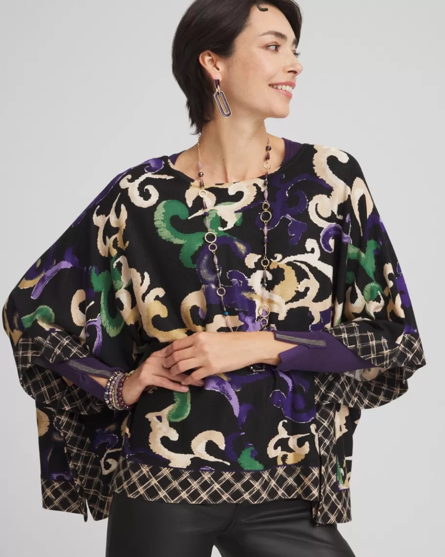 Chico's Scroll Print Poncho