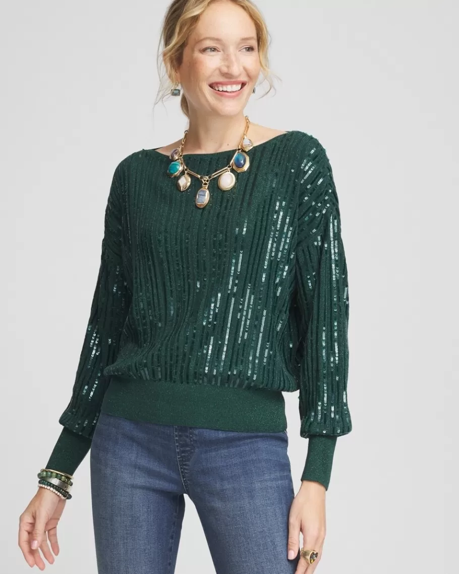 Chico's Sequin Pullover Sweater