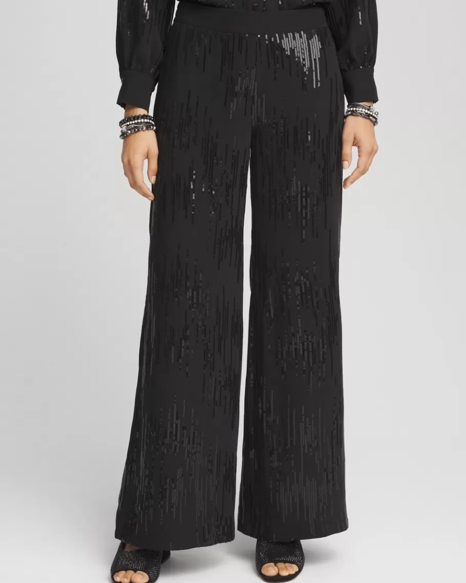 Chico's Sequin Wide Leg Pants